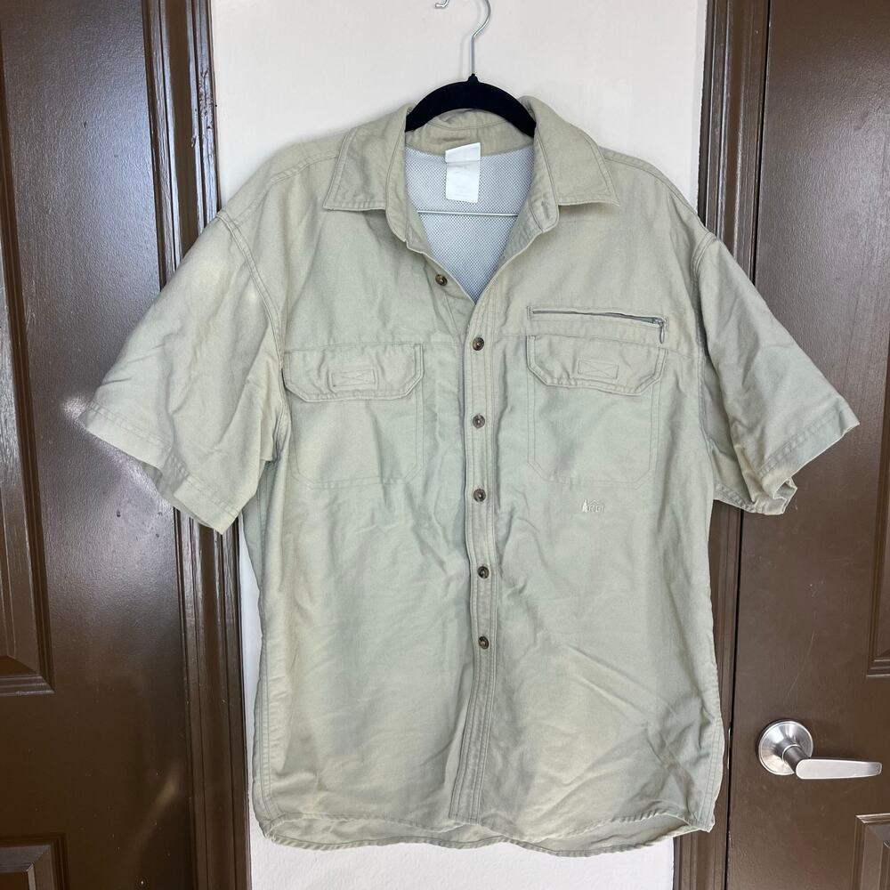 REI Khaki Tactical Shirt Men’s M Gorpcore Hiking Utility Workwear Outdoor